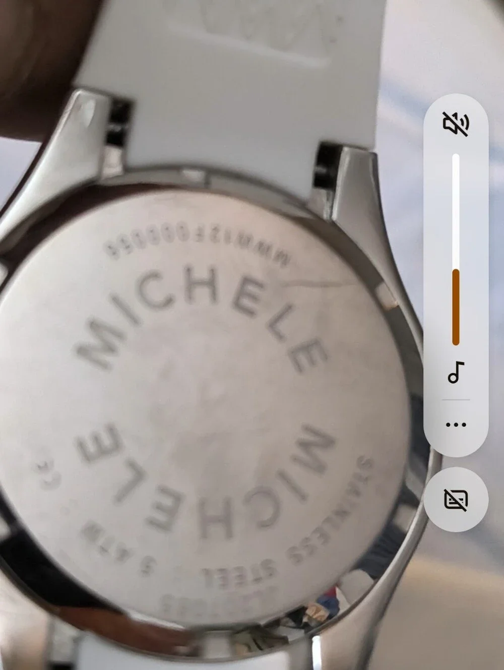 MICHELE Tahitian Jelly Bean Chronograph Watch — Two-Tone Gold & Steel, White Sil